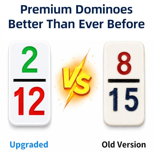Mexican Train Dominoes Double 12, 91 Numbered Tiles, 8 Racks & Hub | Colorful Numbered Tiles, Wooden Racks, Center Hub, Portable Case, Great for Family Game Nights & Party Games - style: Double 12 Number + 8 Racks
