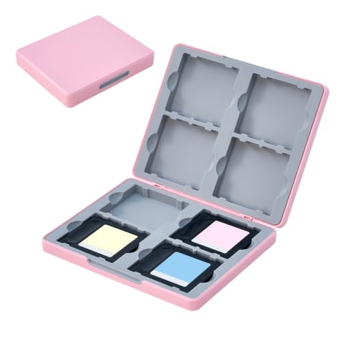 Case for Gameboy game, Holder for gameboy color game, cartridge Storage | Pink ABS shell | 8 silicone slots | Magnetic closure | Portable travel organizer | Compatible with GB/GBC games - color: Pink, size: For GBC/GB Cartridges
