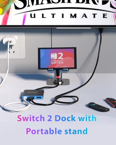 Switch 2 Dock HDMI2.1 Upgraded V22 for Nintendo Switch 2 Compatible with the Latest firmware V22+/Plug&Play/Usbc to HDMI Adapter 4k120Hz for Laptop/MacBook (Black Plug & Play) - color: Black plug & play