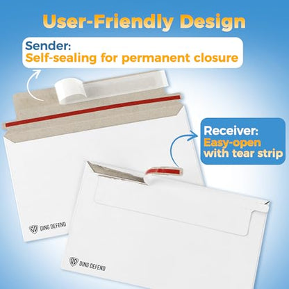 110-Pack Card Shipping Envelopes - 7 x 4.35 Inches Trading Cards Self-Adhesive Mailers, Perfect Fit for Semi-Rigid Sleeves, Toploaders & Ding Defend Protectors - Hobby Mailing Supplies - color: White - 110 Pack