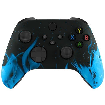 Stealth Controllers Wireless Controller for Xbox Series S, Xbox Series X, Xbox One - Soft Touch Feel - Custom Series S/X Controller (Blue Flames) - color: Blue Flames