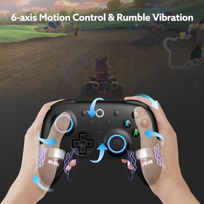 8Bitdo Ultimate 2 Wireless 2.4G Controller (Black) | For Windows PC, Apple, Steam & Android, TMR Joystick, Star-Ring RGB Lights, Adjustable Trigger Locks, Charging Dock Included - color: Black