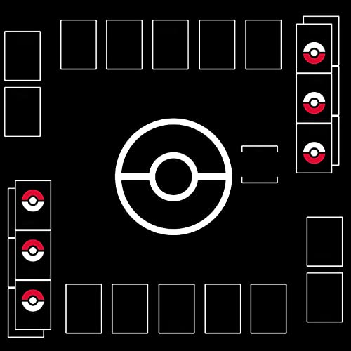Playmat for Game Cards, 2 Player Gaming Mat Board Trading Card Game Stadium (Black THK 2mm) - color: Black
