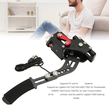 GOWENIC USB Handbrake, Sim Racing Game Hand Brake 64 Bit 2 in 1 Handbrake for ONE, Series S X PC with G920, for, iRacing Setup Use (Black) - color: Black