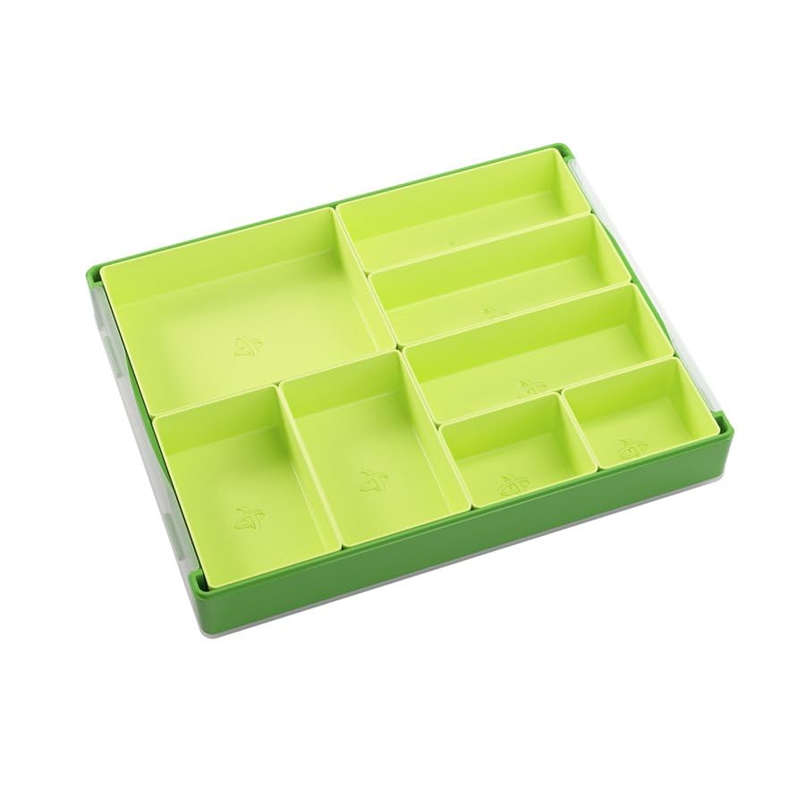 Token Silo Card Add On - 3-Piece Set of Game Trays, Holds Game Cards, Tokens, Dials and Dice, Organize LCG, TCG and Board Game Accessories, Modular Design, Lime Color, Made by Gamegenic - color: Lime Green
