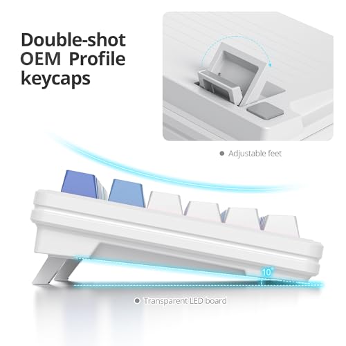 Owpkeenthy 75 Percent Gaming Keyboard Gasket Mounted,87 Key Wired TKL Mechanical Keyboard Hot Swappable Linear Pre-lubed Linear Switch South-Facing RGB Backlit for PC Laptop (N-Blue) - color: N-Blue/White