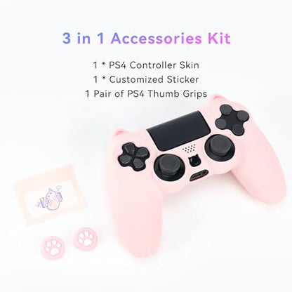 GeekShare Cat Paw DualSense Controller Skin Anti-Slip Silicone Skin Protective Cover Case for DualSense Wireless Controller -- Pink - color: Pink