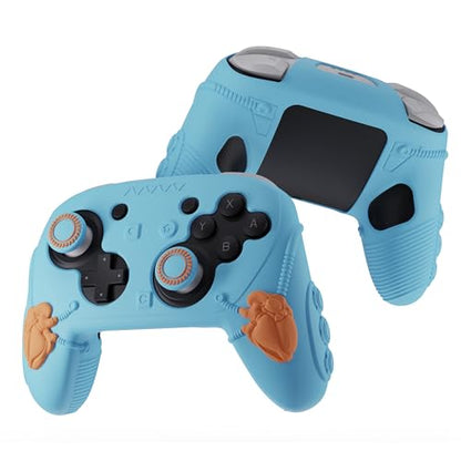 Steelheart Mecha Controller Cover, Non-Slip Soft Silicone Skin for Nintendo Switch 2 Pro, with Thumb Grips (Coastal Blue) - color: Coastal Blue