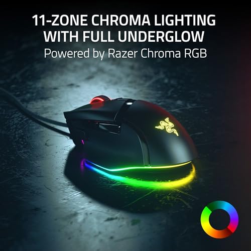Razer Basilisk V3 35K Wired Ergonomic Gaming Mouse, Black | 35K DPI Optical Sensor Gen 2, HyperScroll Tilt Wheel, 13 Customizable Controls, Chroma RGB, Optical Switches Gen 3