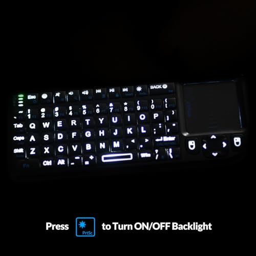 Rii Mini 2.4G Bluetooth Keyboard with Backlit and Touchpad for Smart TV,HTPC