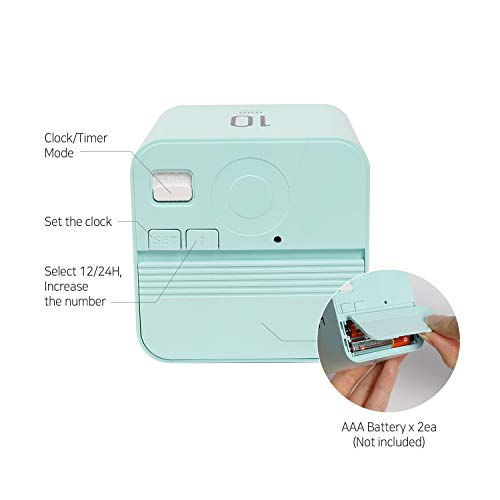 mooas Multi Clock Time Cube Timer (White), Alarm & Backlight Desk Productivity for ADHD Kids Classroom Study, Kitchen, Cooking, Desk, Office, Time Management 5,15,30,60 min Timer Various Setting - color: White