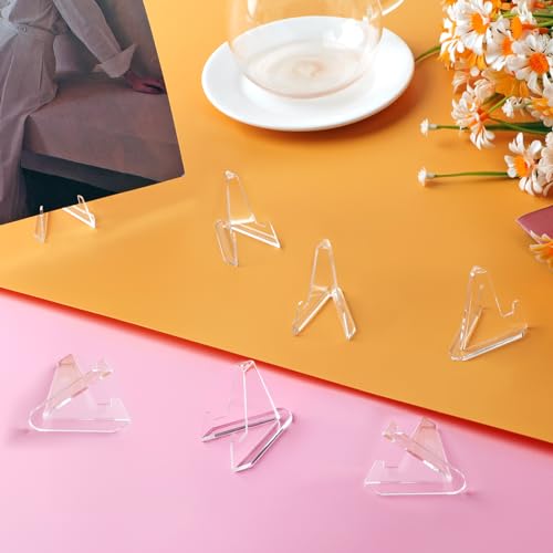 NIUBIER Card Display Stand, Arcylic Card Holder, Clear Mini Easel 1.4 in | 30 Pcs, Display Sport Trading Graded Baseball Card, Also for Challenge Coin Photo Phone Medal, Stable Design, Thicker Acrylic - size: S-1.4 in