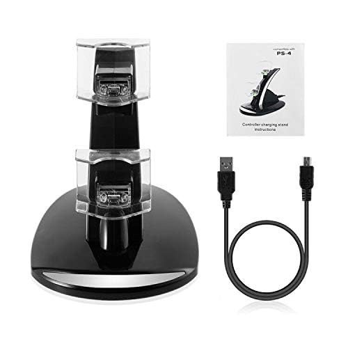 PS4 Controller Charger, Megadream PlayStation 4 Charging Station for Sony PS4 / PS4 Pro / PS4 Slim DualShock 4 Controller, Dual USB Fast Charging Station Stand with LED Indicator Light