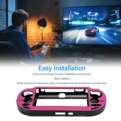 Game Console Metal Case, Premium Aluminum Alloy Protective Hard Shell with Sandblasted Finish for PSV 1000 Light Red - color: Light Red