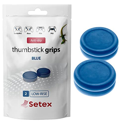 Setex Gecko Grip Thumbstick Grip Covers, PS5, Xbox, Switch, 1 Pair, Blue | Microstructured Analog Stick Anti Slip Thumb Grips, Playstation 5, Switch 2, Xbox Controller, Performance Grip Covers Only - color: Blue, size: 1 Pair