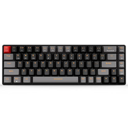 Qisan Mechanical Wireless Gaming Keyboard | Dual Mode 2.4G/BT Gaming Keyboard Wireless 60% Layout US Red Switch 68 Keys | Portable Mechanical Keyboard for Mac & PC, Home Office & Gaming Use - color: Red Switch with Black & Grey Combo Color
