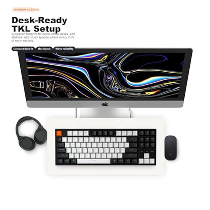 Keychron C1 Wired Mechanical Keyboard, TKL 87-Key Tenkeyless Gaming Keyboard for Mac Windows, Hot-Swappable Gateron G Pro Red Switches, White Backlit, USB-C, Double-Shot ABS Keycaps - color: Hot-swap Gateron G Pro Red Switch