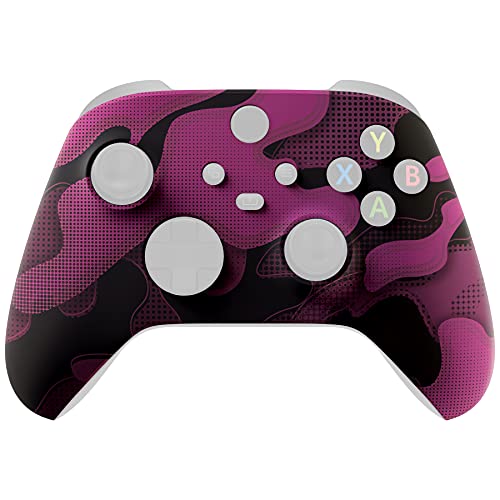eXtremeRate Replacement Shell for Xbox Series X & S Controller - Unleash Your Style - Rose Red Black Camouflage Custom Front Housing Cover for Xbox Core Controller Wireless - color: Camouflage Rose Red Black