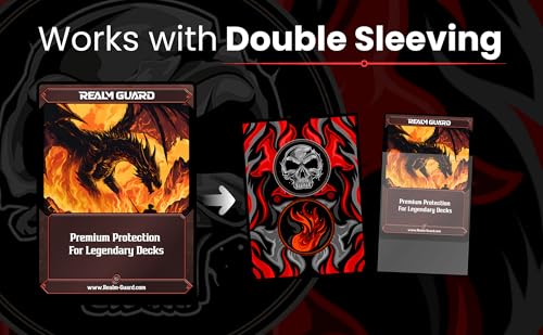 100ct Textured Matte TCG/MTG Card Art Sleeves (Black Red) - style: Black Red