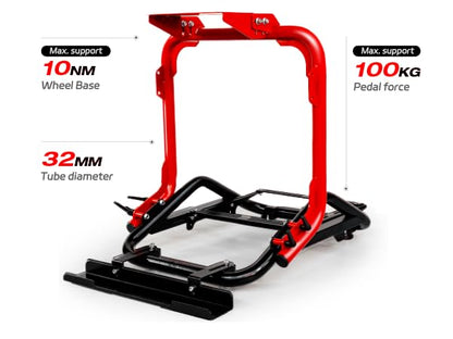 Swift Foldable Sim Racing Cockpit – Heavy-Duty Gaming Seat Frame Compatible with Logitech, Thrustmaster, Fanatec, MOZA, Simagic – Space-Saving Design for Home Use