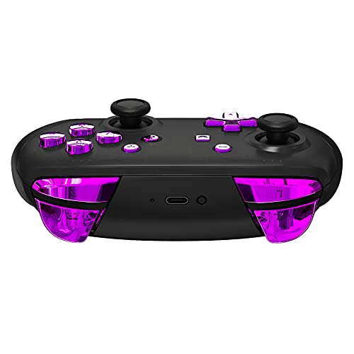 eXtremeRate Chrome Purple Repair ABXY D-pad ZR ZL L R Keys for Nintendo Switch Pro Controller, Glossy DIY Replacement Full Set Buttons with Tools for Nintendo Switch Pro - Controller NOT Included - color: Chrome Purple