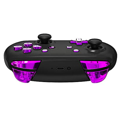 eXtremeRate Chrome Purple Repair ABXY D-pad ZR ZL L R Keys for Nintendo Switch Pro Controller, Glossy DIY Replacement Full Set Buttons with Tools for Nintendo Switch Pro - Controller NOT Included - color: Chrome Purple