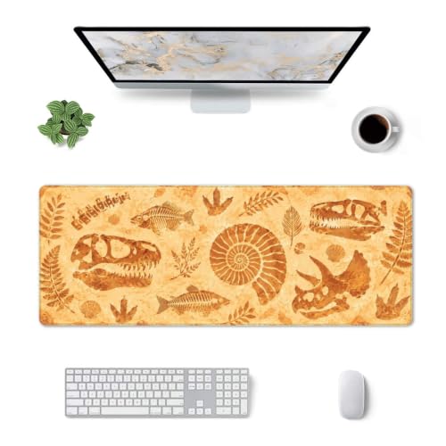 Retro Fossils Mouse Pad XL Large Mousepad Non Slip Rubber Base Desk Mat for Laptop Computer Gaming 31.5" X 12" - color: Retro Fossils