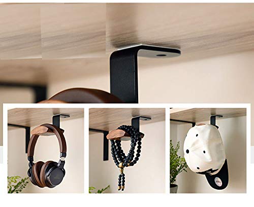 YANGMEI Under-Desk Mount Headphone Hanger Holder Headset Stand Walnut Wood Headphone Rack Hook Desk Tabletop Tape Under-Desk Mount Headphone Hanger Holder for Audio,Studio & Gaming Headphones - color: Z shape