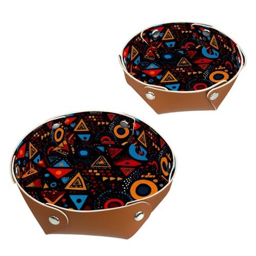 2Pcs PU Dice Holder Folding for RPG DND Table Games, Dice Trays Storage Box Portable Folding Rolling Dice Tray, Geometric Pattern - color: Multi 6