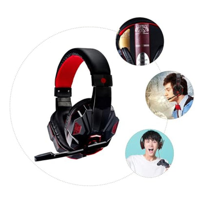 Alipis Wired Gaming Headset with Microphone Over Ear Stereo Headphones USB Noise Cancelling for Gaming Console