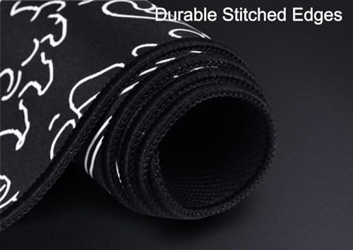 Large Gaming Mouse Pad, XXL Extended Keyboard Mouse Mat with Stitched Edges | 31.5" x 15.7" Non-Slip Waterproof Rubber Base Long Mousepad for Work, Game, Office, Home, Waves Line - color: Waves Line