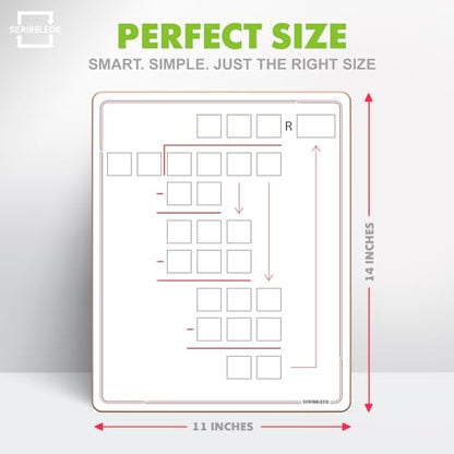 SCRIBBLDO 11”x14” Double-Sided Division Dry Erase Board Math Practice Whiteboard with Boxed Layout 2-Digit Divisors Reusable Learning Tool for Teachers Classrooms Homeschool & Special Education