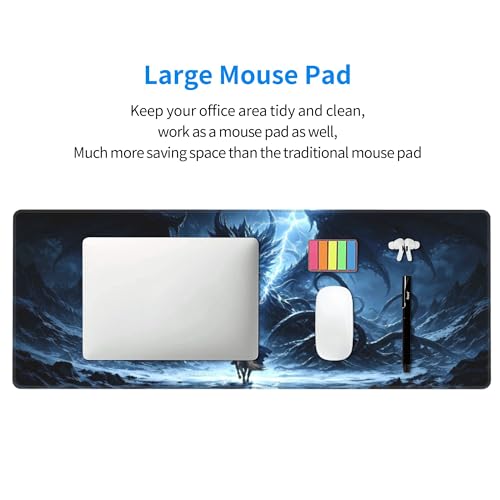 Dragon Gaming Mouse Pad Extended Large Mouse Mat 31.5 X 11.8 Inch Nonslip Rubber Base Long Desk Pad Stitched Edges Mousepad Mice Pad for Office Home Game - color: Dragon