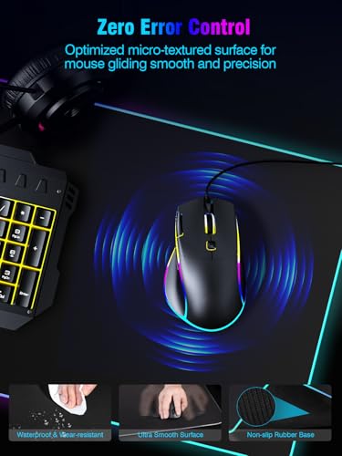 Mouse Pad with Magnetic Wireless Charging, Large Desk Pad Protector, RGB Black Mousepad Desk Mat with 15W Fast Charger, 4mm Thick Non-Slip, Waterproof Laptop Writing Pad for Office, Home, Gaming - color: Black Magnetic Charging 31.5x11.3"
