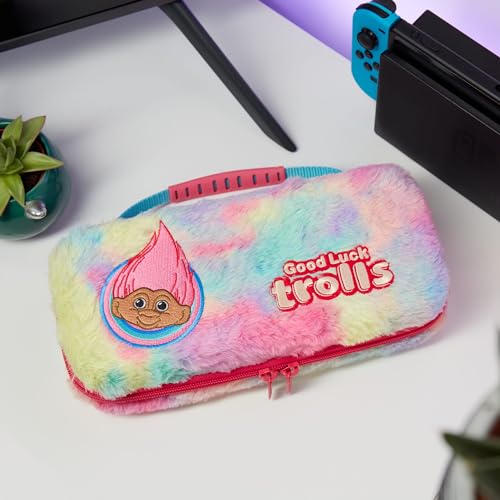 Numskull Trolls Hard Shell Travel Case for Nintendo Switch and OLED Model Console - Fits 10 Games and Switch Accessories - color: Trolls