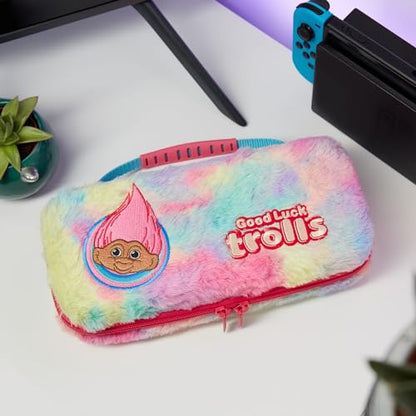 Numskull Trolls Hard Shell Travel Case for Nintendo Switch and OLED Model Console - Fits 10 Games and Switch Accessories - color: Trolls