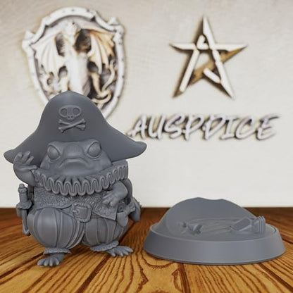 AUSPDICE Amphibious Swashbuckler, 28mm Pirate Captain, DND Miniatures-AS193 | Unpainted Billy Quacks Frog Fantasy Figure for RPG Adventures, Dungeons and Dragons, TTRPG, Tabletop Games and Role Playing