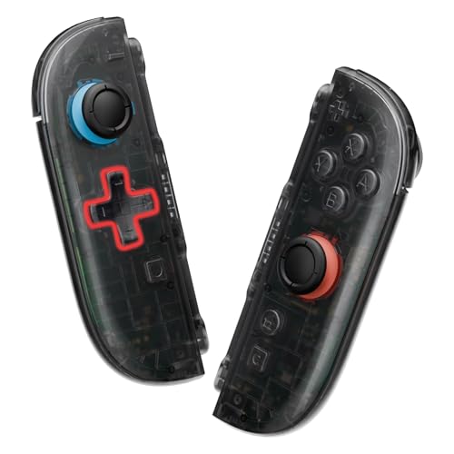 eXtremeRate DIY Replacement Shell (D-Pad Ver) Buttons for Joycon 2, Custom Full Set Housing + Decorative Strips + Middle Bracket + Buttons for Nintendo Switch 2 - Deluxe Version - Clear Slate Black - color: Clear Slate Black
