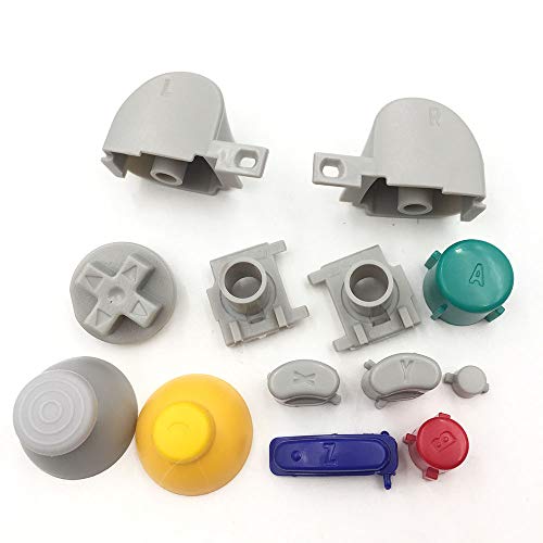 Colorful L R Right Left Trigger Buttons D-Pad Mod Kit Set Full Button Joystick Thumb Grip Thumbstick for NGC Controller Replacement Parts 1