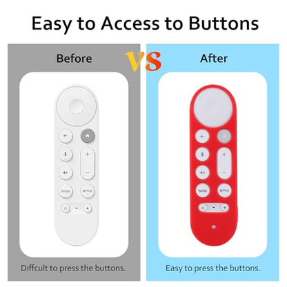 LEFXMOPHY Cover for Google TV Streamer 4K 2024 Voice Remote Control Red Silicone Case Protective Skin - color: RED