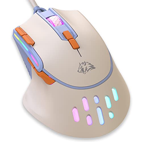 MAGIC-REFINER M2 Wired Gaming Mouse with 6 Types RGB Backlit High Precision Adjustable 12800DPI,PC Gaming Macro Programming Mouse Conform Right Hand Engineering USB Plug Play for Laptop Mac（Blueberry） - color: Blueberry