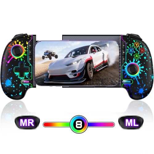 AXYBCOOL Mobile Wireless Phone Controller for iphone/Android with Hall Joystick, Mobile Game Controller with Phone Case Support