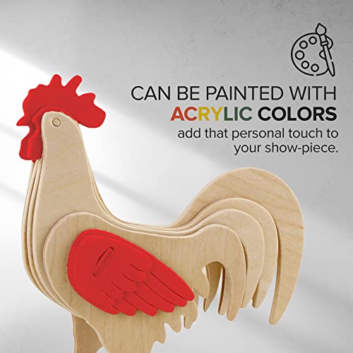 Hands Craft DIY 3D Wooden Puzzle – 6 Assorted Farm Animals Bundle Pack Set Brain Teaser Puzzles Educational STEM Toy Adults and Kids to Build Safe and Non-Toxic Easy Punch Out Premium Wood JP2B7 - color: Farm Animals
