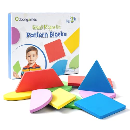 Large Shape Magnets - Giant Magnetic Pattern Blocks - Geometric Shapes for Whiteboard & Math Manipulatives - 10 Pcs - style: Large Shape Magnets