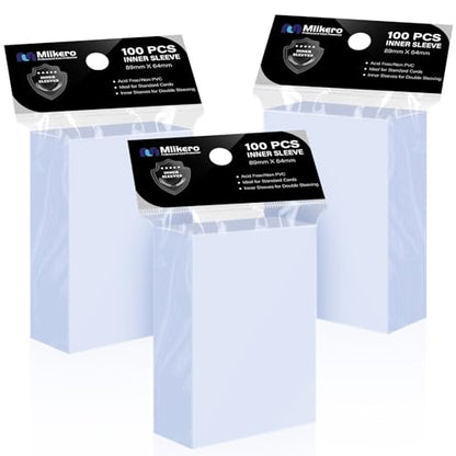 300 Pack Card Sleeves, Perfect Fit Inner Sleeves Ideal for Double-Sleeving, Trading Card Sleeve Compatible with MTG, TCG, Gaming Cards - color: Clear, size: 300 Pack