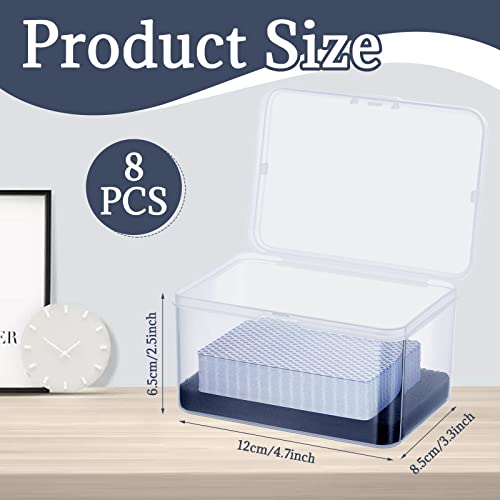 8 Pcs Plastic Card Case Boxes for 162 Pcs Game Cards 3 Decks of Playing Card Clear Plastic Holder Box Organizer for Travel Game, 4. 7 x 3. 3 x 2. 5 Inch, Cards Not Included