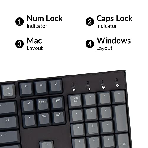Keychron K10 Full Size 104 Keys Bluetooth Wireless Mechanical Gaming Keyboard for Mac Windows with Keychron Super Red Switch, Multitasking/White LED Backlight/USB C Wired Computer Keyboard - color: Keychron Super Red Switch