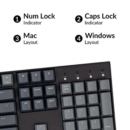 Keychron K10 Full Size 104 Keys Bluetooth Wireless Mechanical Gaming Keyboard for Mac Windows with Keychron Super Red Switch, Multitasking/White LED Backlight/USB C Wired Computer Keyboard - color: Keychron Super Red Switch