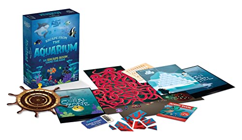 Professor Puzzle: Escape from The Aquarium - Escape Room Game, 11 Logic-Number-Observational Puzzles, Co-Op Underwater Adventure, Kids 8+, 1-6 Players
