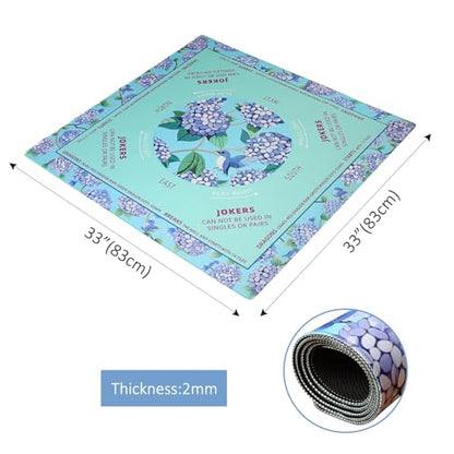 Green Mahjong Learning Mat (33” x 33”) with Black Carrying Bag, Anti-Slip, Noise-Reducing Mahjong Mat for Table, Board Games, Tile Games and Cards - color: Green